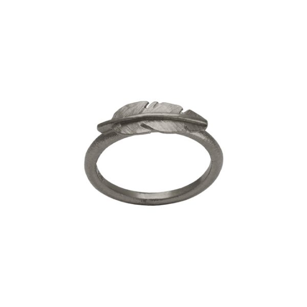 Heiring Fjer ring mini ox. sølv