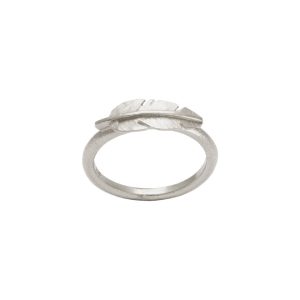 Heiring Fjer ring mini rh. sølv