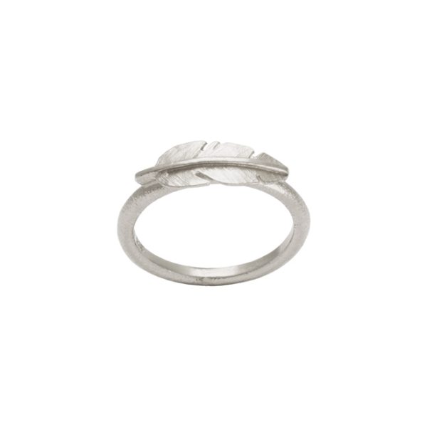 Heiring Fjer ring mini rh. sølv