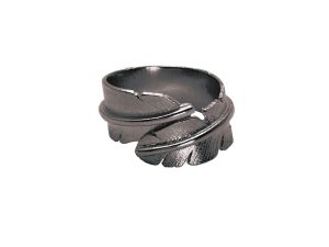 Heiring Feather ring medium ox. sølv