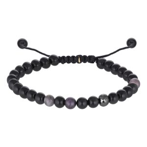 Heiring VIRO armbånd Obsidian/rubin/sapr/diamant